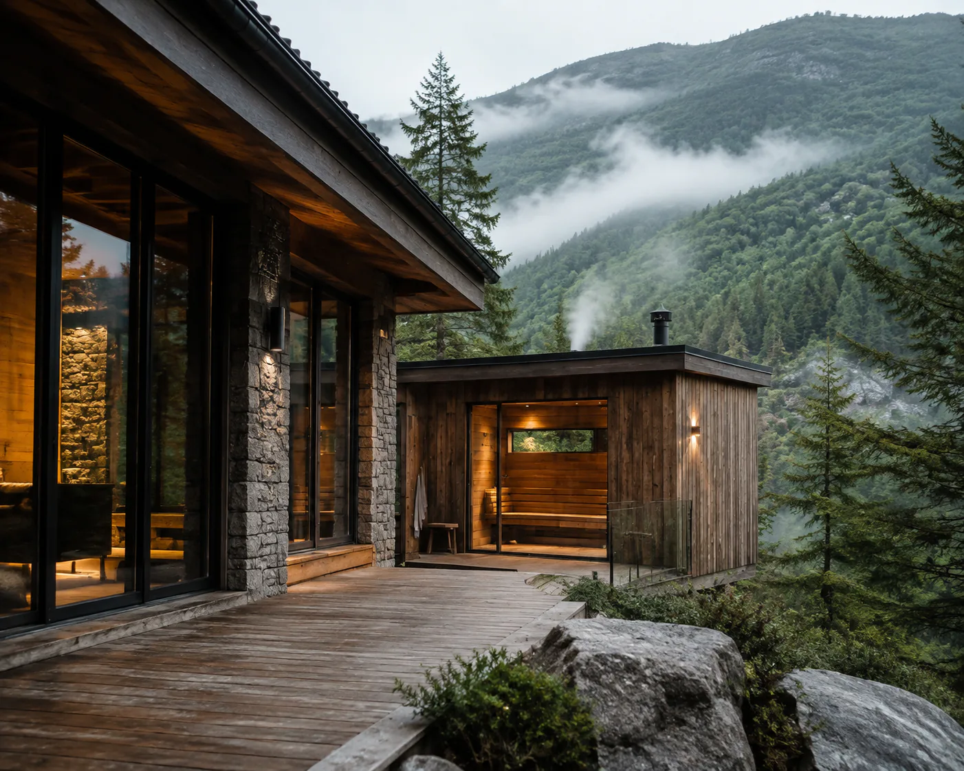 Sauna connected to the home